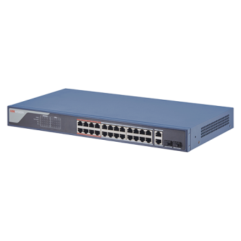 Switch 24 porturi PoE 100Mbps, 2 port uplink Gigabit, SMART Management - HIKVISION Switch 24 porturi PoE 100Mbps, 2 port uplink Gigabit, SMART Management - HIKVISION