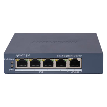 Switch 4 porturi Gigabit PoE, 1 port Uplink, Management - HIKVISION
