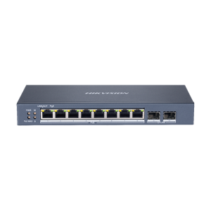 Switch 8 porturi Gigabit PoE, 2 port SFP uplink, SMART Management - HIKVISION