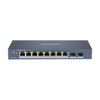 Switch 8 porturi Gigabit PoE, 2 port SFP uplink, SMART Management - HIKVISION