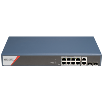 Switch 8 x RJ45 1G PoE 802.3af/at/bt, 2 x RJ45 1G, 2 x SFP 1G, Management - HIKVISION