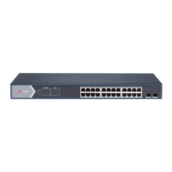 Switch 24 porturi PoE Gigabit, 2 port SFP Gigabit, Smart management - HIKVISION