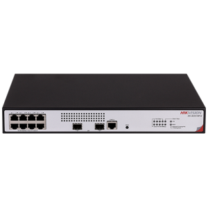 Switch L2+, 8 x RJ45 1G PoE 802.3af/at, 2 x SFP 1G, Management, 1U - HIKVISION