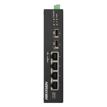 Switch 4 porturi Gigabit PoE, 2 porturi uplink SFP - HIKVISION