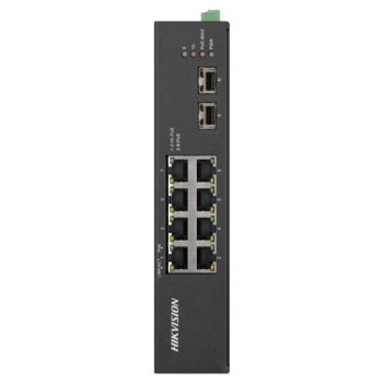 Switch 8 porturi Gigabit PoE, 2 porturi uplink SFP - HIKVISION