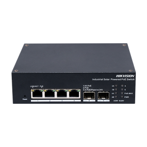 Switch industrial 4 x 1G PoE, 2 x SFP 1G, RS485, Alimentare prin panou solar, Management - HIKVISION