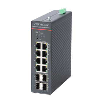 Switch 8 x RJ45 Gigabit PoE 802.3at/af/bt, 4 x SFP Gigabit, Smart Management, sina DIN - HIKVISION Switch 8 x RJ45 Gigabit PoE 802.3at/af/bt, 4 x SFP Gigabit, Smart Management, sina DIN - HIKVISION