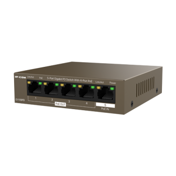 Switch 4 x RJ45 1G PoE Out 802.3af, 1 x RJ45 1G PoE IN, Unmanaged - IP-COM