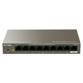 Switch 8 porturi Gigabit PoE, 1 x RJ45 Gigabit Uplink - IP-COM