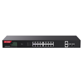 Switch 16 porturi Gigabit PoE, 2 x RJ45 Gigabit Uplink, 2 x SFP Gigabit, 1U - IP-COM Switch 16 porturi Gigabit PoE, 2 x RJ45 Gigabit Uplink, 2 x SFP Gigabit, 1U - IP-COM