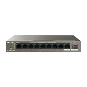 Switch 8 porturi PoE Gigabit, uplink 1 x RJ45 + 1 x SFP Gigabit, 92W, Cloud Management - IP-COM