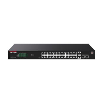 Switch 24 porturi PoE RJ45 Gigabit, 2 x RJ45 Gigabit, 2 x SFP Gigabit, Management, 1U - IP-COM