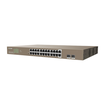 Switch 24 porturi PoE+ Gigabit, 2 porturi SFP Gigabit, Management, 370W, 1U - IP-COM