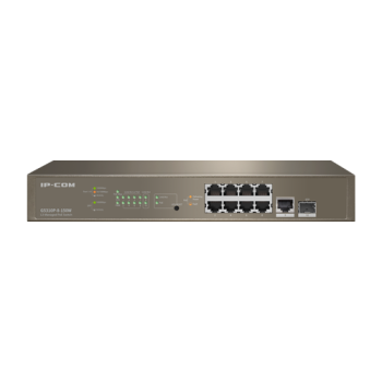 Switch 8 porturi PoE Gigabit, 1 port RJ45 Gigabit, 1 port SFP Gigabit, 1U, L3 Management - IP-COM Switch 8 porturi PoE Gigabit, 1 port RJ45 Gigabit, 1 port SFP Gigabit, 1U, L3 Management - IP-COM