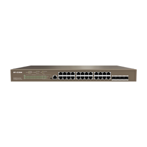 Switch 24 porturi PoE Gigabit, 4 porturi SFP Gigabit, 1 port consola,1U, L3 Management - IP-COM