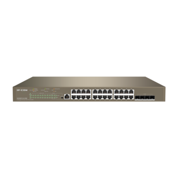 Switch 24 porturi PoE 1Gbps, 4 porturi SFP+ 10Gbps, L3 Cloud Management - IP-COM