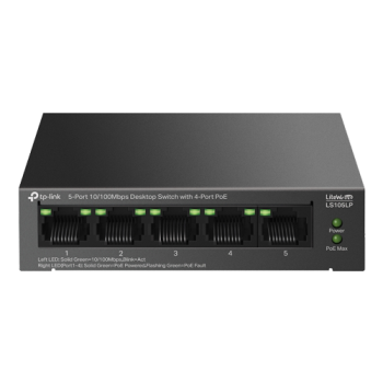 Switch LiteWave, 4 x RJ45 10/100Mbps PoE, 1 x RJ45 10/100 Mbps, Unmanaged - TP-Link