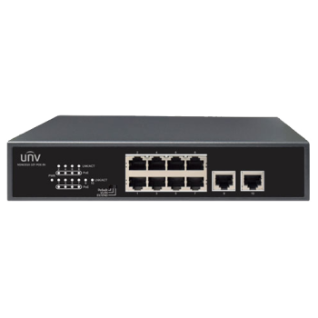 Switch 8 porturi PoE, 2 porturi uplink RJ45 - UNV Switch 8 porturi PoE, 2 porturi uplink RJ45 - UNV