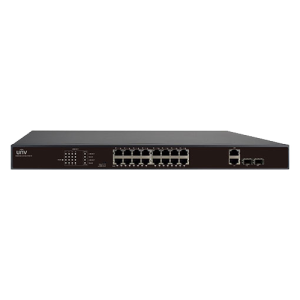 Switch 16 porturi PoE 100Mps, 2 x porturi Combo 1000Mbps - UNV