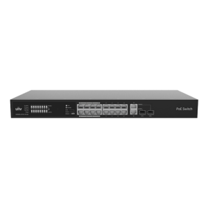 Switch 16 porturi PoE, 2 x Combo Uplink RJ45/SFP gigabit, Unmanaged - UNV