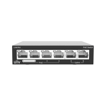 Switch 4 porturi PoE, 2 porturi uplink RJ45 - UNV