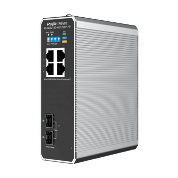 Switch industrial 3 x RJ45 1G PoE+, 1 x RJ45 1G Hi-PoE, 2 x SFP 1G, Cloud Management - Ruijie Reyee