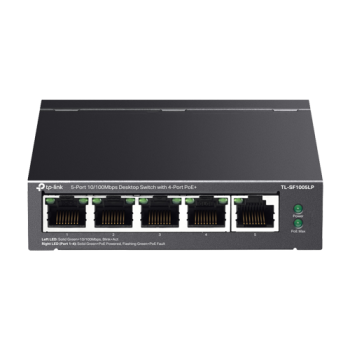 Switch 4 x RJ45 10/100 Mbps PoE, 1 x RJ45 10/100 Mbps, Buget PoE 41W, Unmanaged - TP-Link Switch 4 x RJ45 10/100 Mbps PoE, 1 x RJ45 10/100 Mbps, Buget PoE 41W, Unmanaged - TP-Link