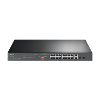 Switch 16 x RJ45 10/100 Mbps PoE, 2 x RJ45 1G, 2 x combo SFP 1G, Buget PoE 250W, Unmanaged - TP-Link Switch 16 x RJ45 10/100 Mbps PoE, 2 x RJ45 1G, 2 x combo SFP 1G, Buget PoE 250W, Unmanaged - TP-Link