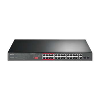 Switch 24 x RJ45 10/100 Mbps PoE, 2 x RJ45 1G, 2 x combo SFP 1G, Buget PoE 250W, Unmanaged - TP-Link Switch 24 x RJ45 10/100 Mbps PoE, 2 x RJ45 1G, 2 x combo SFP 1G, Buget PoE 250W, Unmanaged - TP-Link