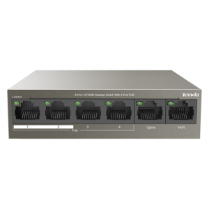Switch 4 porturi PoE, 2 porturi uplink RJ45 10/100Mbps - TENDA