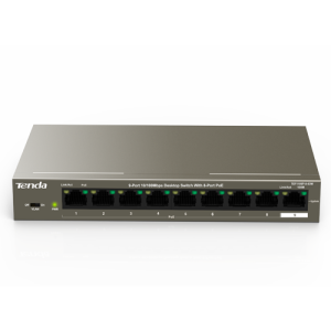 Switch 8 porturi PoE, 1 port uplink RJ45, 10/100Mbps - TENDA