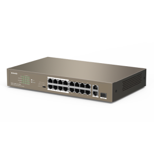 Switch 24 porturi PoE 10/100 Mbps, 2 porturi RJ45 Gigabit, 1 port SFP Gigabit - TENDA