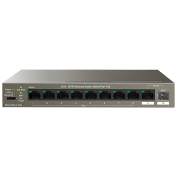 Switch 8 porturi Gigabit PoE, 1 port Uplink Gigabit, 1 port SFP Uplink Gigabit - Tenda