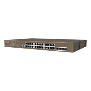 Switch 24 porturi PoE Gigabit, 1 port consola, 4 port SFP Gigabit, management - TENDA