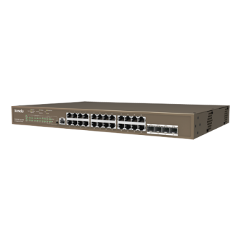 Switch 24 porturi PoE Gigabit, 1 port consola, 4 port SFP Gigabit, management - TENDA