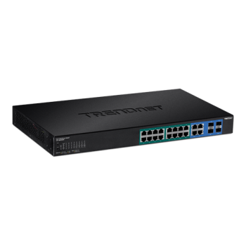 Switch Web Smart, 16 x Gigabit PoE+, 4 x Gigabit/SFP, putere 370W - TRENDnet Switch Web Smart, 16 x Gigabit PoE+, 4 x Gigabit/SFP, putere 370W - TRENDnet