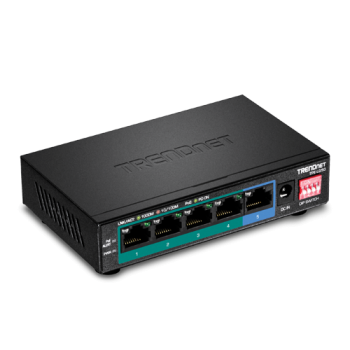 Switch 4 porturi Gigabit Long Range 200m PoE+, 1 port Gigabit - TRENDnet Switch 4 porturi Gigabit Long Range 200m PoE+, 1 port Gigabit - TRENDnet