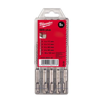 Set de 5 burghie SDS-PLUS M2, 2 taisuri, ?5x110, ?6x110, ?6x160, ?8x160, ?10x160 - Milwaukee Set de 5 burghie SDS-PLUS M2, 2 taisuri, ?5x110, ?6x110, ?6x160, ?8x160, ?10x160 - Milwaukee