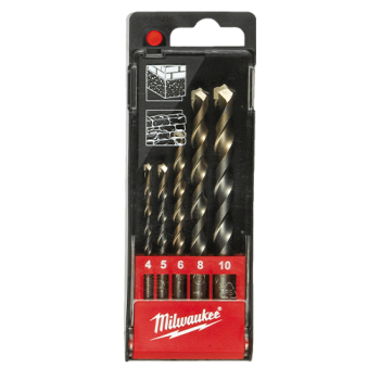 Set de 5 burghie pentru beton, ?4mm, ?5mm, ?6mm, ?8mm, ?10mm, tija cilindrica - Milwaukee Set de 5 burghie pentru beton, ?4mm, ?5mm, ?6mm, ?8mm, ?10mm, tija cilindrica - Milwaukee