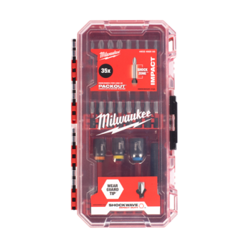 Trusa profesionala cu 35 de biti Shockwave Impact Duty, 3 tubulare, 1 suport magnetic - Milwaukee