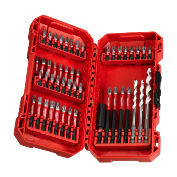 Trusa profesionala cu 44 de biti + suport magnetic + 3 burghie, Shockwave Impact Duty - Milwaukee
