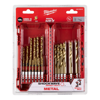 Trusa cu 19 burghie de metal SHOCKWAVE HSS-Ground Titan, ?2-10mm, prindere 1/4`` Hex - Milwaukee