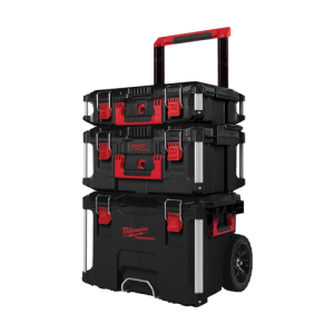 Set de 3 cutii organizatorice pentru scule PACKOUT, One Key, IP65, maner transport - Milwaukee