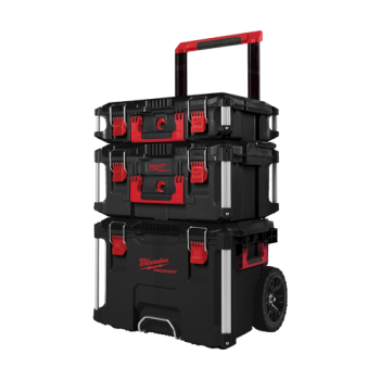 Set de 3 cutii organizatorice pentru scule PACKOUT, One Key, IP65, maner transport - Milwaukee Set de 3 cutii organizatorice pentru scule PACKOUT, One Key, IP65, maner transport - Milwaukee