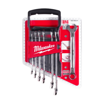 Set de 7 chei combinate, tehnologie MAX BITE, 8-17mm, sistem metric - Milwaukee Set de 7 chei combinate, tehnologie MAX BITE, 8-17mm, sistem metric - Milwaukee