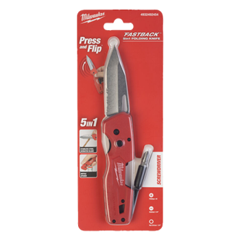 Cutit pliabil 5-in-1, FASTBACK, buton de blocare a lamei, suport de biti - Milwaukee Cutit pliabil 5-in-1, FASTBACK, buton de blocare a lamei, suport de biti - Milwaukee