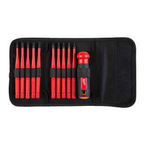 Set profesional de surubelnite izolate 10-in-1, biti gravati, tija subtire, 1000V - Milwaukee