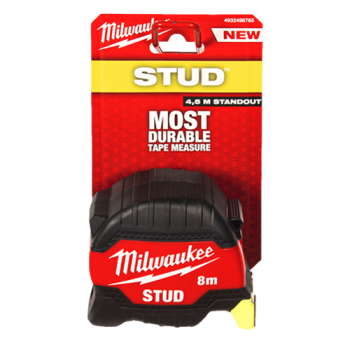 Ruleta STUD? (Gen 3), 8 metri, functie Finger-Stop, tehnologie EXO 360, punct de rupere 4.5m - Milwaukee