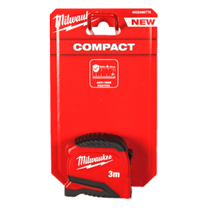 Ruleta compacta (GEN 2), 3 metri, functie Finger-Stop, punct de rupere 3.2m - Milwaukee