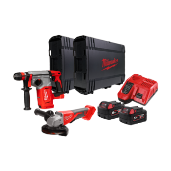 Kit profesional M18, 2 scule motor fara perii, 2 acc. M18B5, 1 incarcator M12-18FC si 2xCutie HD - Milwaukee